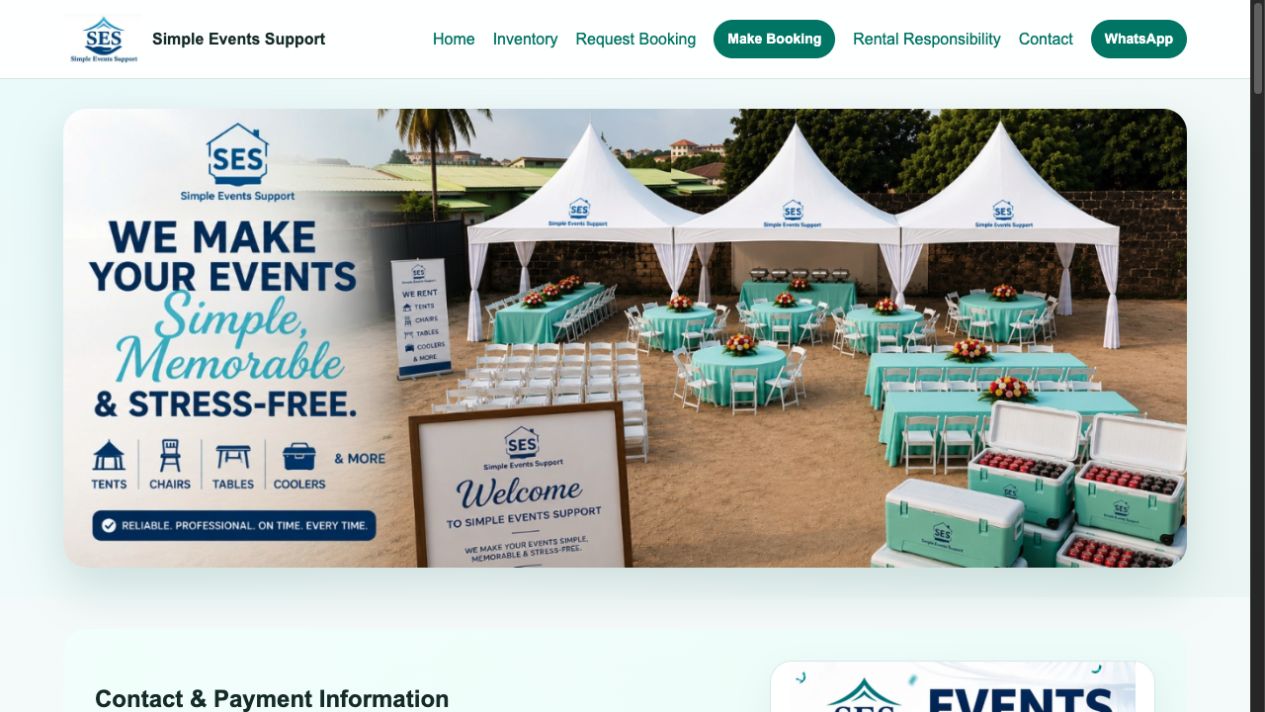 Simple Events Support website
